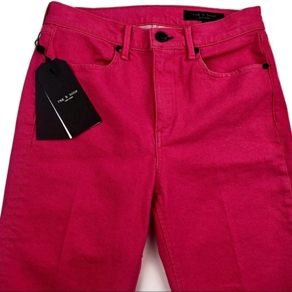 NWT Rag & Bone Pink Skinny Ankle Jeans Women 26x27 - Picture 3 of 8